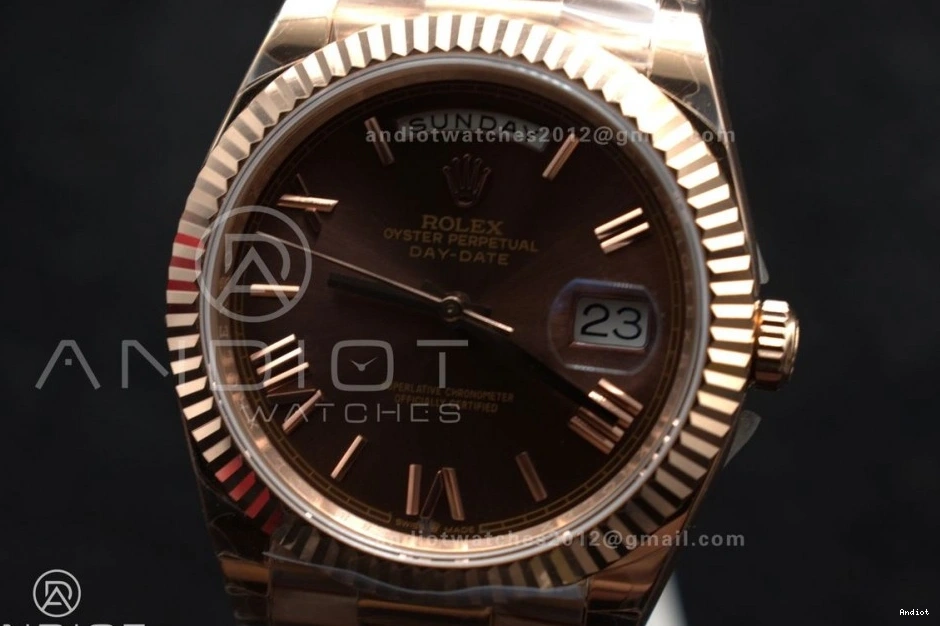 President Roman Weight Dial Bracelet RG Brown DayDate on Gain A2836 GSF 40 0414